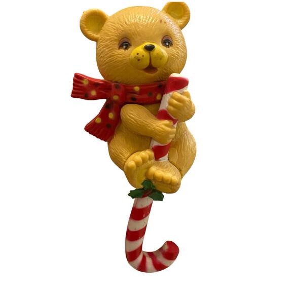 Set of TWO 4" Tall Adorable Vintage Hard Plastic Christmas Stocking Hangers - Picture 3 of 13